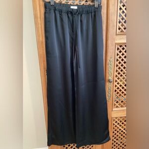 Aritzia Wilfred Black Drawstring Satin Pants
